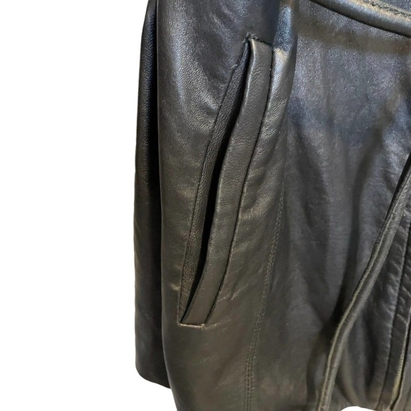 JLC New York  Leather Jacket FULL ZIP UP Size S Black Soft Pockets - Picture 11 of 15